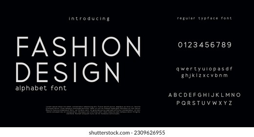 Elegant  Fashion and  Minimal  modern sans serif alphabet font uppercase and number fonts victorian typeface