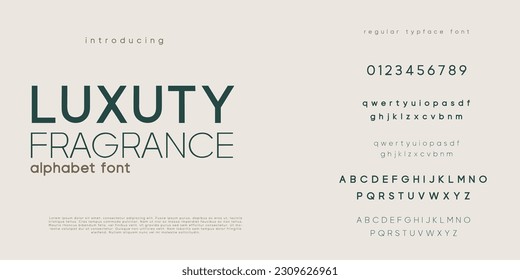 Elegant  Fashion and  Minimal  modern sans serif alphabet font uppercase and number fonts victorian typeface