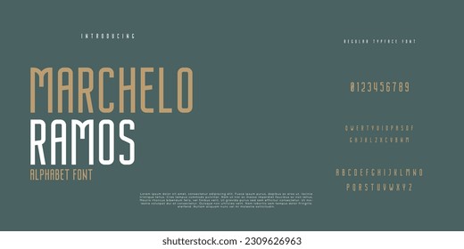 Elegant  Fashion and  Minimal  modern sans serif alphabet font uppercase and number fonts victorian typeface
