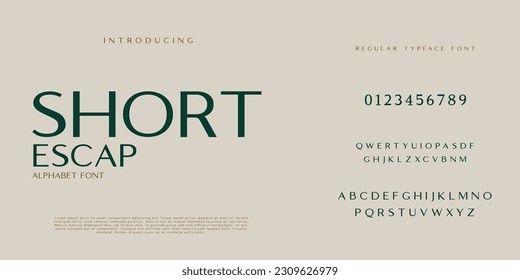 Elegant  Fashion and  Minimal  modern sans serif alphabet font uppercase and number fonts victorian typeface