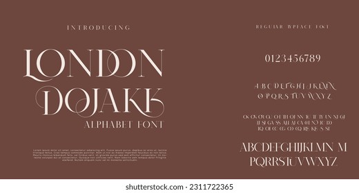 Elegant  Fashion and  Minimal  modern sans serif alphabet font uppercase and number fonts victorian typeface