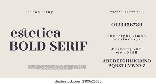 Elegant  Fashion and  Minimal  modern serif alphabet font uppercase and number fonts victorian typeface