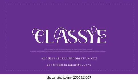 Elegant Fashion and Minimal modern serif alphabet font uppercase and number fonts Victorian typeface