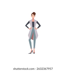 Elegant Fashion Model Illustration in Minimalist Style
