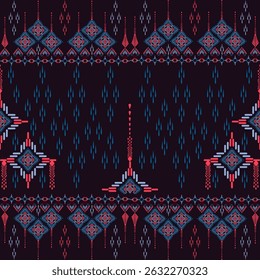 Elegant fashion prints that mix traditional tribal textile art and geometric decorations with seamless, vibrant ethnic pattern motifs.