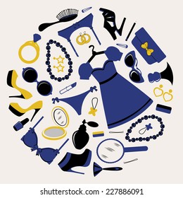 Elegant fashionable elements round composition. Vcetor illustration