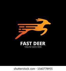 Elegant Fast Deer logo template vektor. Creative symbol. Emblem. Animal logo with speed