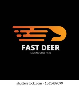 Elegant Fast Deer logo template vektor. Creative symbol. Emblem. Animal logo with speed