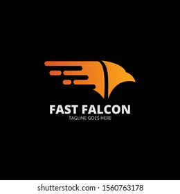 Elegant Fast Falcon logo template vektor. Creative symbol. Emblem. Animal logo with speed