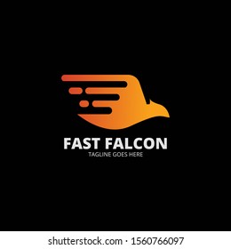 Elegant Fast Falcon logo template vektor. Creative symbol. Emblem. Animal logo with speed