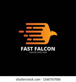 Elegant Fast Falcon logo template vektor. Creative symbol. Emblem. Animal logo with speed