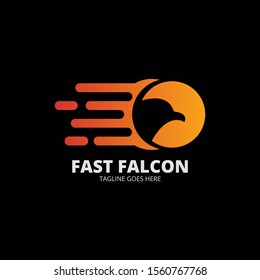 Elegant Fast Falcon logo template vektor. Creative symbol. Emblem. Animal logo with speed
