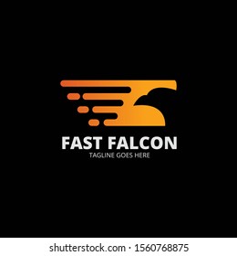 Elegant Fast Falcon logo template vektor. Creative symbol. Emblem. Animal logo with speed