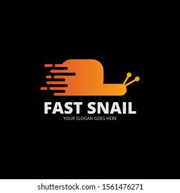 Elegant Fast Snail logo template vektor. Creative symbol. Emblem. Animal logo with speed