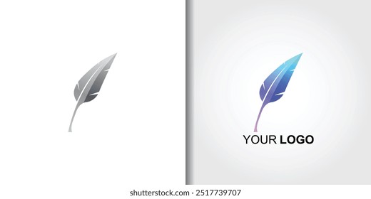 Elegant Feather Logo Template Vector