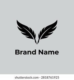 Elegant feather V shape for writing and luxury boutiques.
