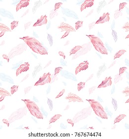 Elegant feather Vector Pattern
Seamless tender airy background in soft pink and white colors for romantic textile and paper design