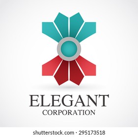 Elegant feather wing business identity abstract vector logo design template. Company set icon. Futuristic corporation office symbol concept.