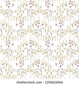 elegant feild pea seamless pattern (hand drawn floral seamless pattern)