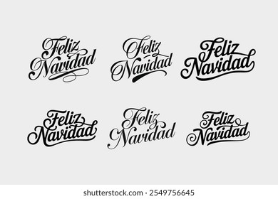 Elegante Feliz Navidad Typografie Kollektion.