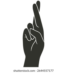 Elegant Female Hand Gesture Silhouette Isolated on Transparent