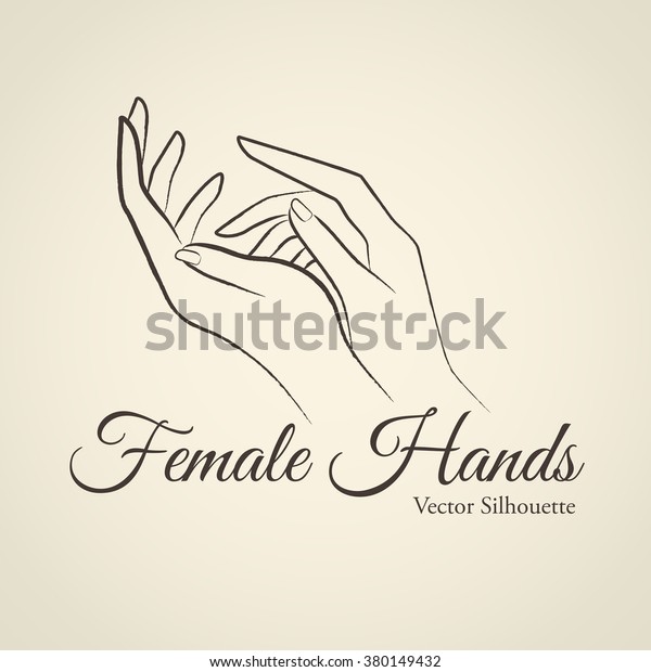 Elegant Female Hands Silhouette Linear Sketch Stock Vector (Royalty ...