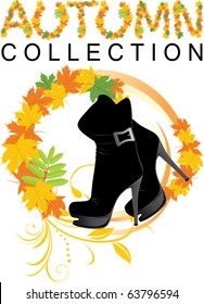 Elegant female shoes. Autumn collection. Vector