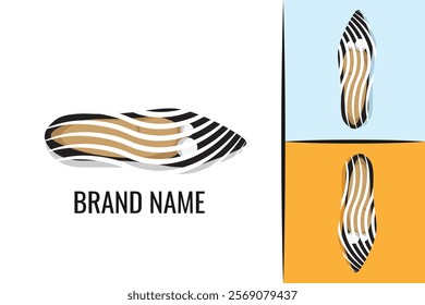 Elegant female shoes logo. Woman's shoe footwear logotype. Women boots logo