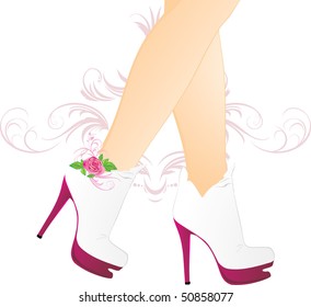 Elegant female shoes. Vector