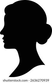 Elegant Female Silhouette Profile Stock Photo