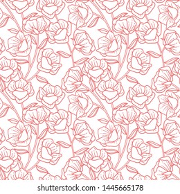 elegant feminine botanical floral seamless modern pattern