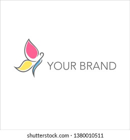 Elegant Feminine Colorful Butterfly Logo Stock Vector (Royalty Free ...