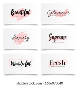 elegant feminine fashion branding logo watercolor background editable template