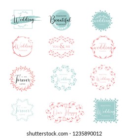 Elegant and Feminine Floral wedding logo collection