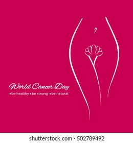 Elegant feminine woman silhouette in a linear sketch style for cervical cancer awareness