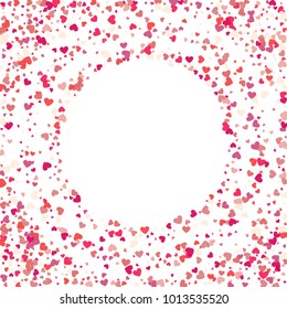 Elegant festive background with decorations in the form of heart on white textured surface with space for text. The mood of tenderness and love. Symbols of Valentines Day. Vertical