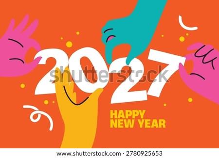 Elegant festive composition showcasing Happy New Year 2027 artistic elements