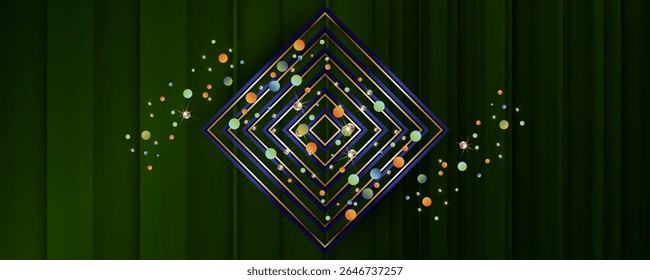 Elegant festive glow luxury background. Christmas gold design green and red background abstract shiny color golden