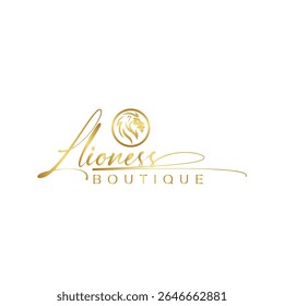 Elegant and fierce Lioness Boutique logo design symbolizing confidence, beauty, and luxury. Perfect for fashion boutiques, jewelry brands, and upscale lifestyle businesses.
