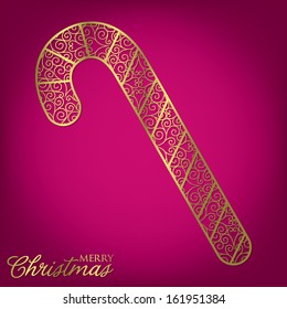 Elegant filigree Christmas card in vector format.