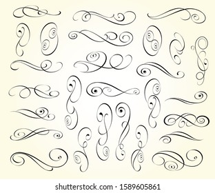 Elegant filigree decorative elements for creative projects.