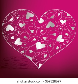 Elegant filigree heart in vector format.
