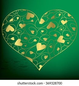 Elegant filigree heart in vector format.