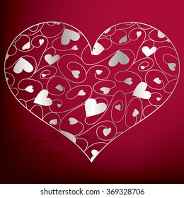 Elegant filigree heart in vector format.