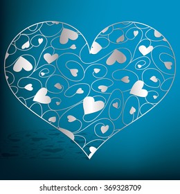 Elegant filigree heart in vector format.