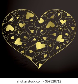 Elegant filigree heart in vector format.