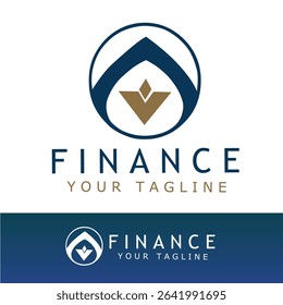 Elegant finance logo featuring a stylized upward arrow and diamond shape within a circle, symbolizing growth, value, and stability. Ideal for finance, investment, or corporate branding