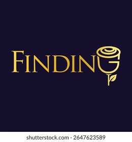 Elegant Finding Logo Design Featuring a Stylized Rose Incorporating the Letter G on a Dark Background for Branding Excellence