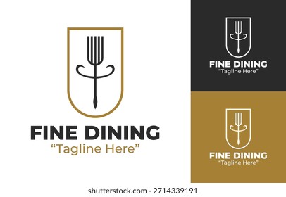 Um elegante logotipo de jantar fino projetado para restaurantes de luxo, marcas culinárias refinadas e identidade de hospitalidade premium.