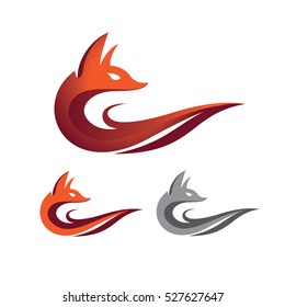 Elegant Fire Fox Symbol Logo Template